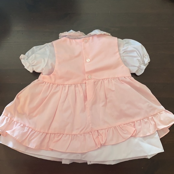 Tulip daisy pink jumper dress with white under dress 2pc light pink 12 months - Picture 5 of 5